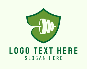 Weightlifting - Barbell Fitness Shield logo design