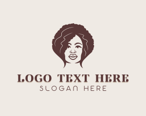 Afro - Woman Curly Hairdresser logo design