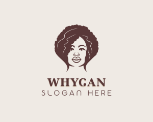 Hair Stylist - Woman Curly Hairdresser logo design