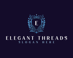 Floral Elegant Shield logo design