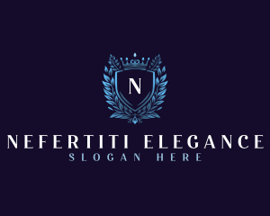 Floral Elegant Shield logo design