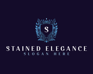 Floral Elegant Shield logo design