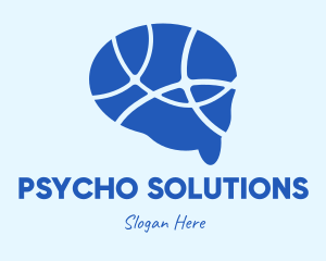 Psycho - Blue Brain Neurons logo design