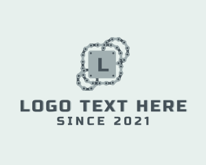 Grey - Industrial Bike Chain logo design