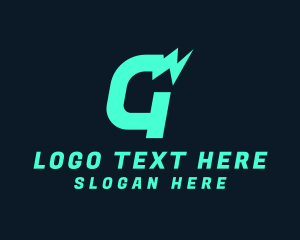 Neon - Thunderbolt Letter G logo design