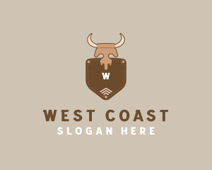 Western Skull Ranch Leather logo design