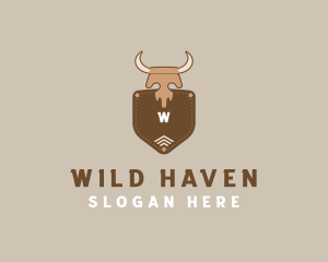 Western Skull Ranch Leather logo design