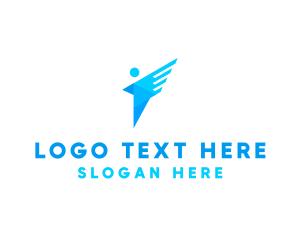 Polygon - Generic Person Wings logo design