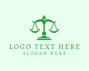 Justice - Organic Leaf Scale logo design