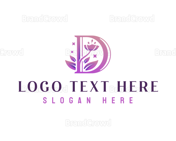 Flower Bloom Letter D Logo