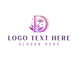 Nature - Flower Bloom Letter D logo design