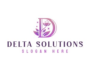 Flower Bloom Letter D logo design