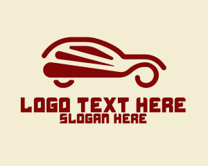 Car Silhouette - Abstract Hatchback Car logo design