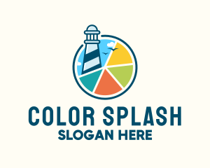 Colorful Lighthouse Chart logo design