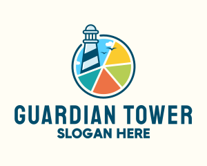 Colorful Lighthouse Chart logo design