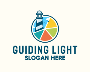 Colorful Lighthouse Chart logo design