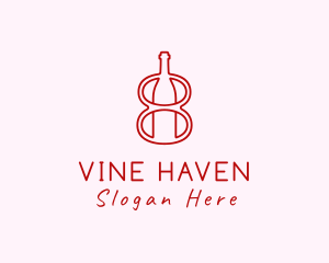 Wine Bottle Winery logo design