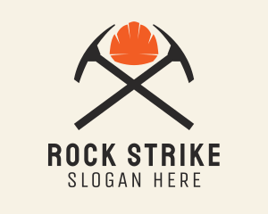 Rock Mining Axe logo design