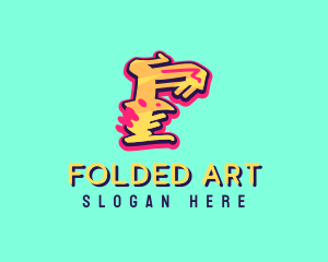 Graffiti Art Letter F logo design