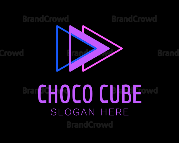 Neon Play Button Logo