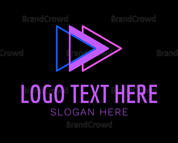 Neon Play Button Logo