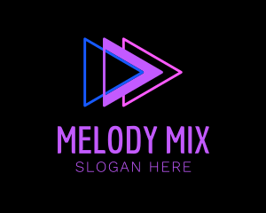 Album - Neon Play Button logo design