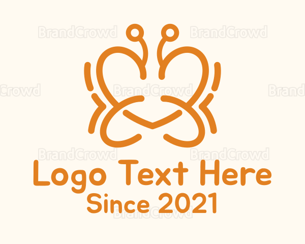 Orange Butterfly Heart Logo