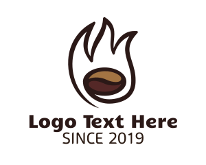 Fire Coffee Bean Logo