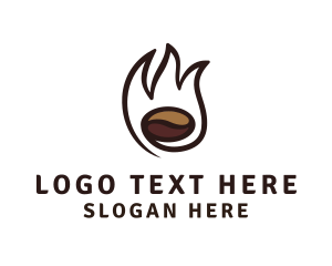 Caffeine - Fire Coffee Bean Roaster logo design