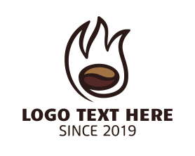 Fire - Fire Coffee Bean logo design