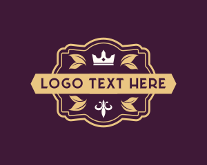 Banner - Luxury Crown Leaf Ornament logo design