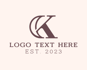 Moon - Elegant Letter CK Monogram logo design