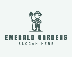 Shovel Landscaper Farming logo design