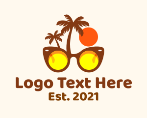 Palm Tree - Summer Fashion Sunglass logo design