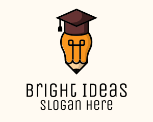 Led - Bulb Graduate Pencil Academic logo design