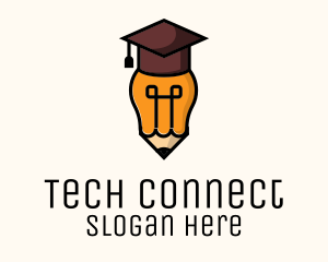 Incandescent - Bulb Graduate Pencil Academic logo design