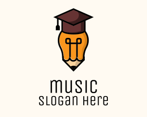 Knowledge - Bulb Graduate Pencil Academic logo design
