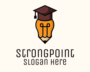 Academic - Bulb Graduate Pencil Academic logo design