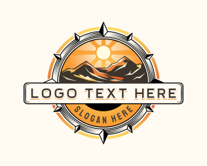 Explore - Compass Mountain  Landscape logo design