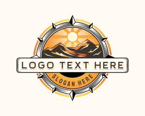 Travel - Compass Mountain  Landscape logo design