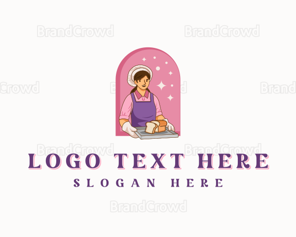 Woman Pastry Baker Logo