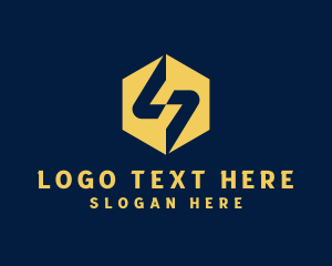 Charging - Electric Lighting Hexagon Letter S logo design