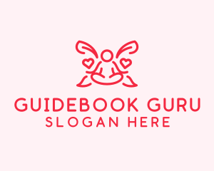 Meditating Heart Guru logo design