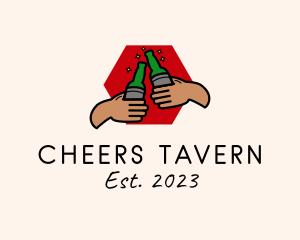 Hexagon Beer Pub  logo design