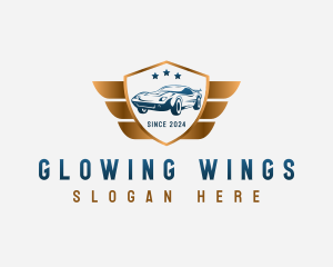 Car Wings Shield logo design