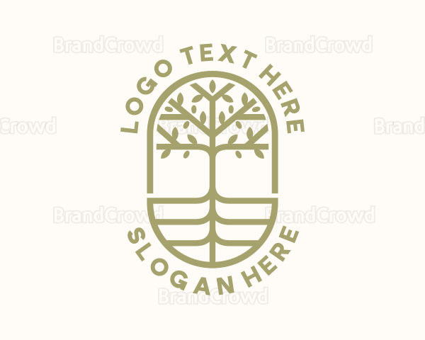 Organic Tree Badge Logo