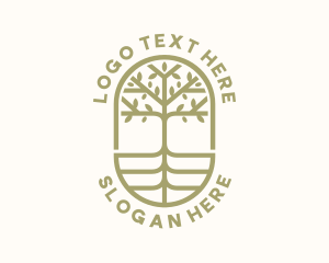 Natural Products - Organic Tree Badge logo design
