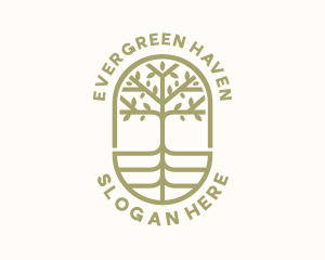 Organic Tree Badge  logo design