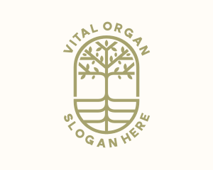 Organic Tree Badge  logo design