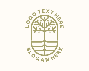 Restaurant - Organic Tree Badge logo design